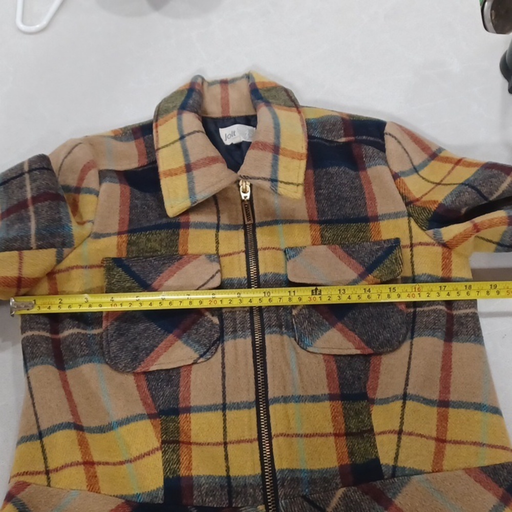 Plaid Zip Up Tartan Like Jacket From Jolt, Medium - image 7